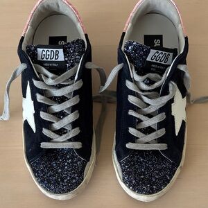GGDB Blue and White Glitter Sneakers